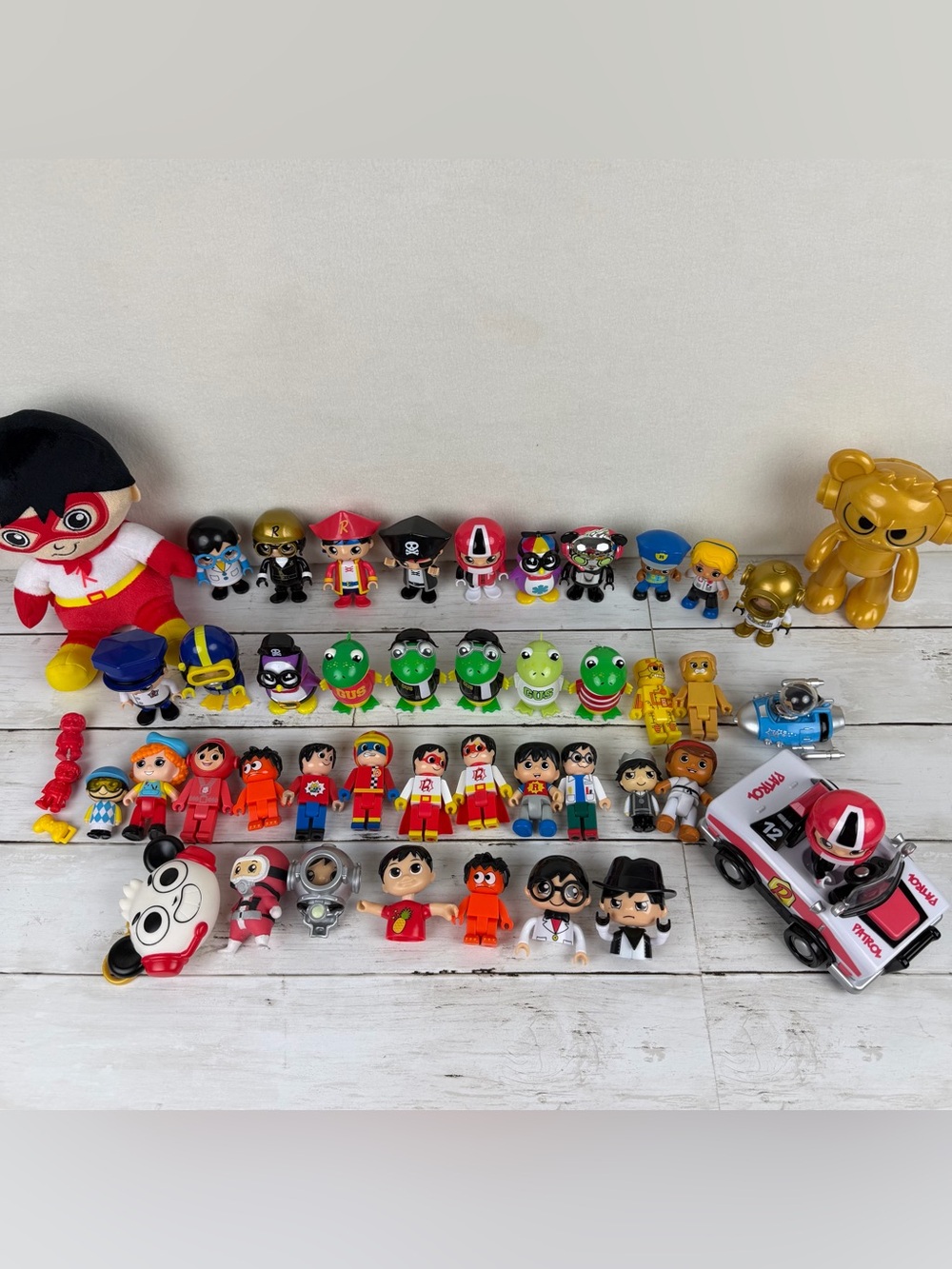 Ryan's World Action Figures 47 Piece Set and Vehicle and Plush
